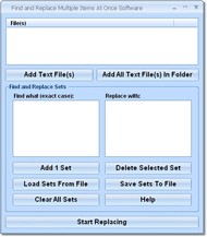 Find and Replace Multiple Items At Once Software screenshot